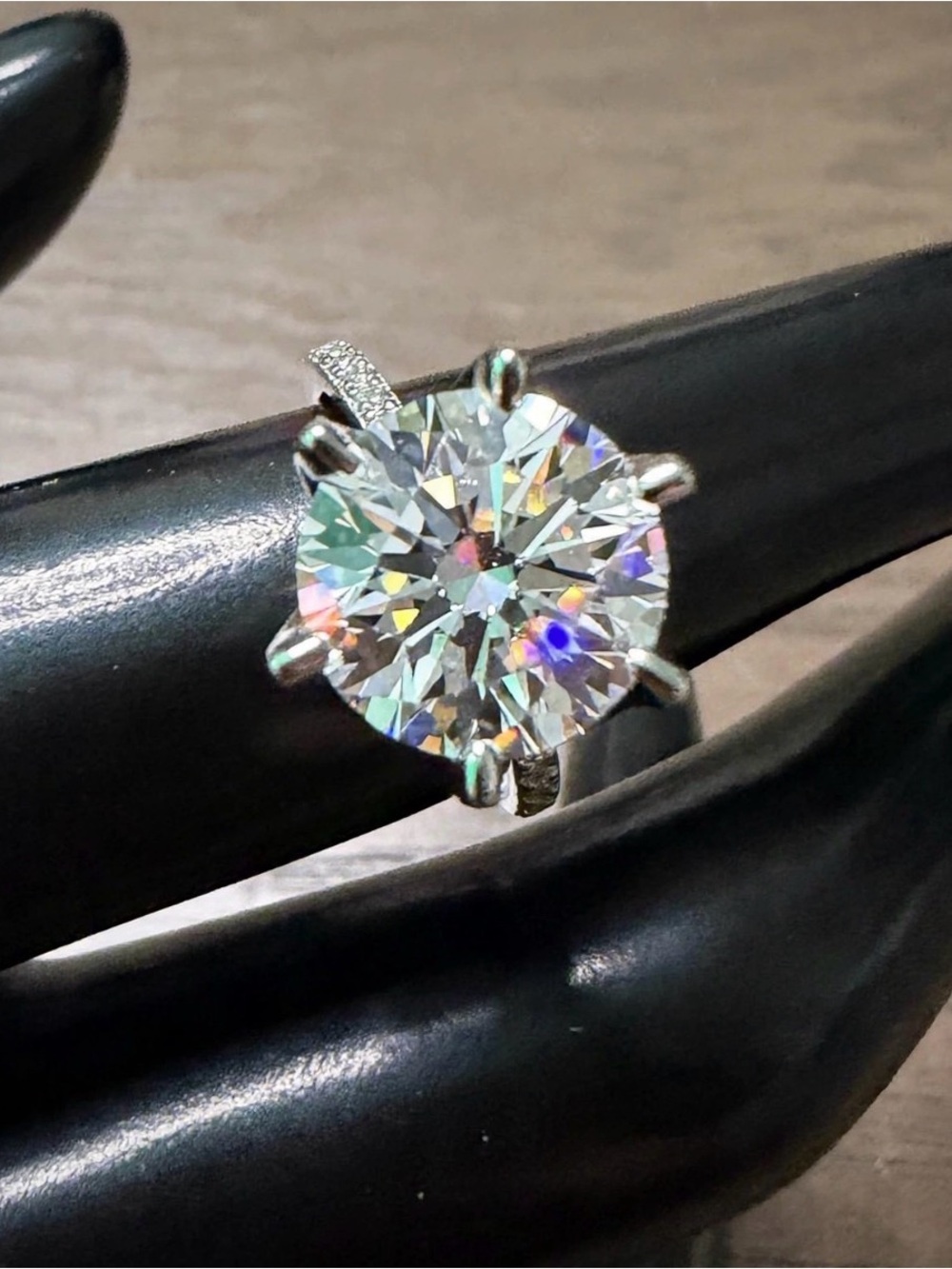 Size 9 - —- 5.0ct Brilliant Round Moissanite Ring in 925 Sterling Silver